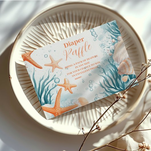 熱帯夏ビーチヒトディッパーラッフル エンクロージャーカード