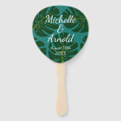 熱帯夏ビーチ結婚式式プログラム ハンドファン (正面)