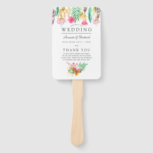 熱帯夏ビーチ結婚式計画 ハンドファン (正面)