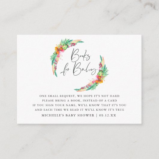 熱帯夏ビーチ赤ちゃんシャワー予約リクエスト エンクロージャーカード (正面)