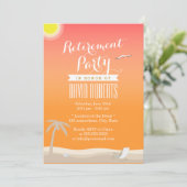 熱帯夏ビーチ退職パーティの招待状 招待状 (スタンド正面)