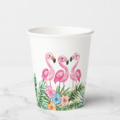 熱帯夏フラミンゴガールHappy 1st誕生日 紙コップ (裏面)