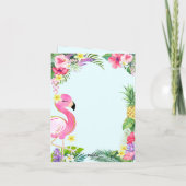 熱帯夏フラミンゴサンキューカード 招待状 (裏面)