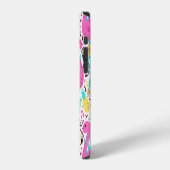 熱帯夏フラミンゴ:明るいパターン要素 iPhoneケース (左側面)