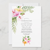 熱帯夏フローラお祝いの写真 招待状 (正面)