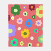 熱帯夏フローラはっきりしたカラフル フリースブランケット (正面)