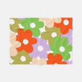 熱帯夏フローラはっきりしたカラフル フリースブランケット (正面(横))