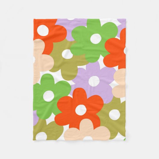 熱帯夏フローラはっきりしたカラフル フリースブランケット (正面)