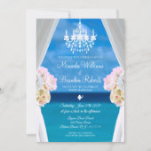熱帯夏フローラ海ビーチ結婚式 招待状 (正面)