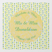 熱帯夏結婚のパイナップルとパーム葉の ウィンドウサイン (シート)