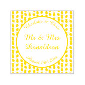 熱帯夏結婚のパイナップルとパーム葉の セルフインキングスタンプ (デザイン)