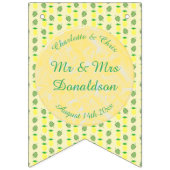 熱帯夏結婚のパイナップルとパーム葉の バンティングフラッグ (第1の旗)