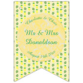 熱帯夏結婚のパイナップルとパーム葉の バンティングフラッグ (第3の旗)