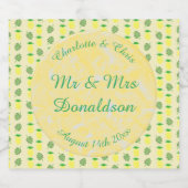 熱帯夏結婚のパイナップルとパーム葉の ビールラベル (シングルラベル)