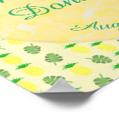 熱帯夏結婚のパイナップルとパーム葉の ポスター (角)