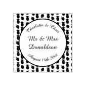 熱帯夏結婚のパイナップルとパーム葉の ラバースタンプ (インプリント)