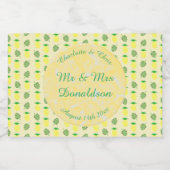 熱帯夏結婚のパイナップルとパーム葉の リキュールボトルラベル (シングルラベル)