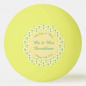 熱帯夏結婚のパイナップルとパーム葉の 卓球ボール (裏面)