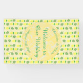 熱帯夏結婚のパイナップルとパーム葉の 横断幕 (横)