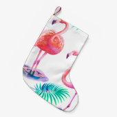 熱帯夏、フラミンゴヤシの葉とエキソ スモールクリスマスストッキング (正面 (吊り時))