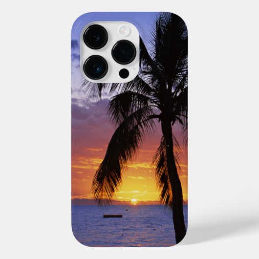熱帯夕日とヤシの木 Case-Mate iPhoneケース (裏面)