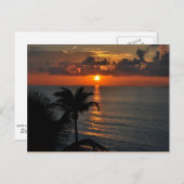 熱帯夕焼け（カンクン）の風景写真 ポストカード (正面/裏面)