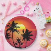 熱帯夕焼け ペーパープレート (パーティー)