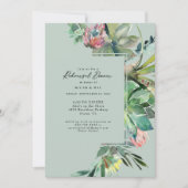 熱帯多汁性サボテンのリハーサルディナー 招待状 (正面)