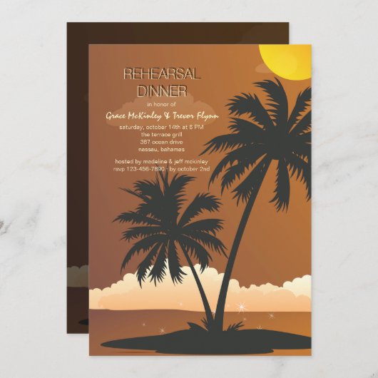 熱帯夜のリハー結婚サルディナー 招待状 (正面/裏面)