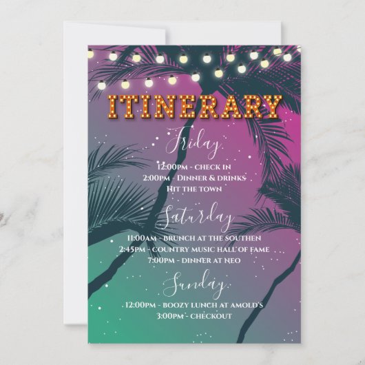 熱帯夜行表 招待状 (正面)