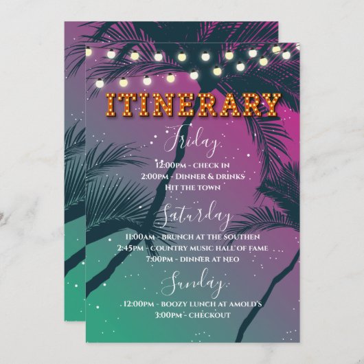 熱帯夜行表 招待状 (正面/裏面)