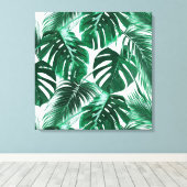 熱帯大パーム葉 キャンバスプリント (インサイチュ (ウッドフロア))