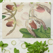 熱帯女性スリッパ蘭の花柄の花タオル キッチンタオル (折り畳み)