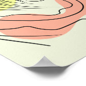 熱帯女性ラインアートカラフル ポスター (角)