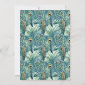 熱帯孔雀の羽の蝶結婚の 招待状 (裏面)