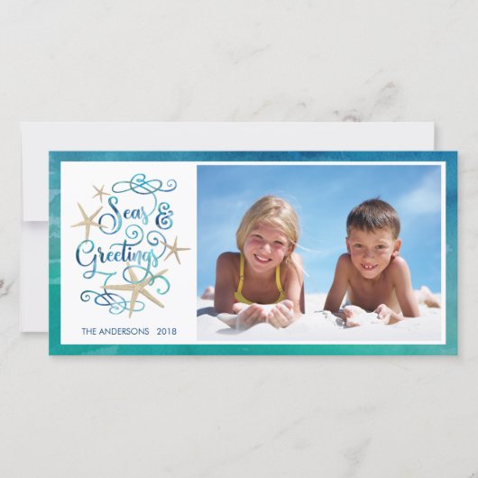 熱帯季節のごあいさつ |ヒトデの水彩 シーズンカード (正面)