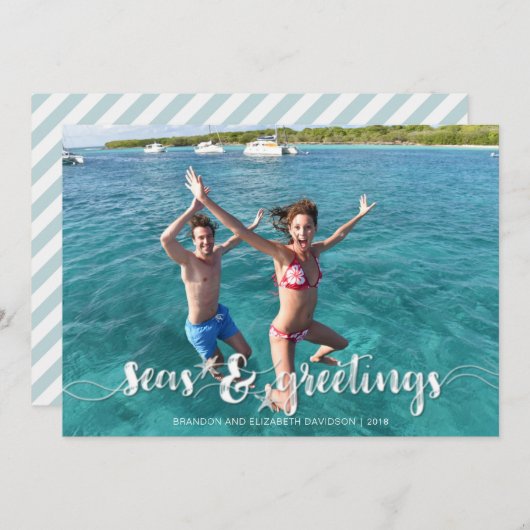 熱帯季節のごあいさつ |ヒトデ | 1枚の写真 シーズンカード (正面/裏面)