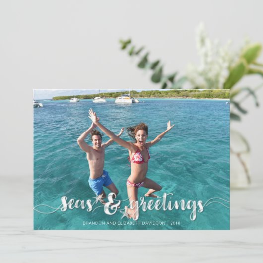 熱帯季節のごあいさつ |ヒトデ | 1枚の写真 シーズンカード (スタンド正面)