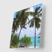 熱帯季節風壁時計のヤシの木 スクエア壁時計 (傾斜)