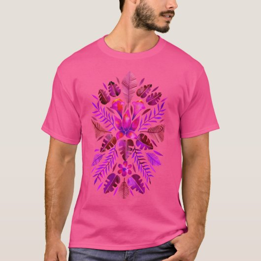 熱帯対称マゼンタ Tシャツ (正面)