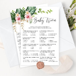 熱帯少女シャワーベビートリビア赤ちゃんシャワーゲーム