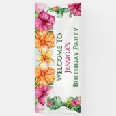 熱帯少女恐竜ジャングルフラワーDIYワーディング 横断幕 (縦)