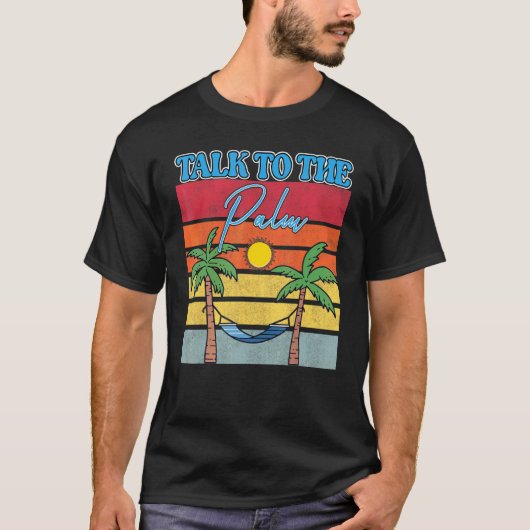 熱帯島がパームサマーバケーションに話す Tシャツ (正面)