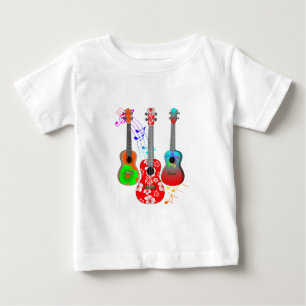 熱帯島のウクレレプレーヤー音楽 ベビーTシャツ