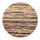 熱帯島のスタイルビーチ素朴な織物ウィッカー セラミックノブ (正面)