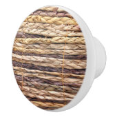 熱帯島のスタイルビーチ素朴な織物ウィッカー セラミックノブ (右)