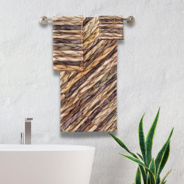 熱帯島のスタイルビーチ素朴な織物ウィッカー バスタオルセット