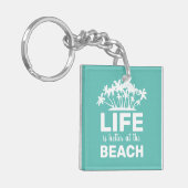 熱帯島のビーチは生活が良い キーホルダー (正面左)