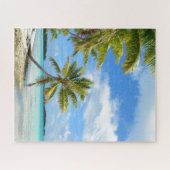 熱帯島のヤシの木のビーチ ジグソーパズル (横)