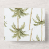 熱帯島のヤシ結婚の木 オールインワン招待状 (裏面)